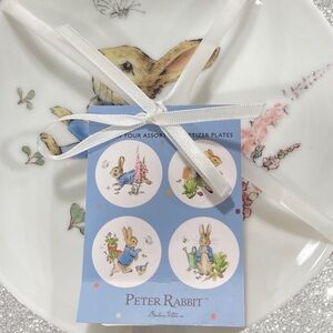 Beatrix Potter Peter Rabbit Easter Dessert appetizer Plates, set of 4 NWT